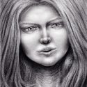 no ai. hand drawn portrait angry beautiful woman